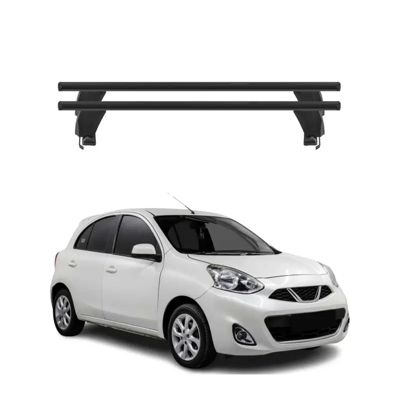 Menabo Dachträger für Nissan New Micra 2016-2020 Pre-FL 50kg Alu Schwarz 2x Heißes Angebot