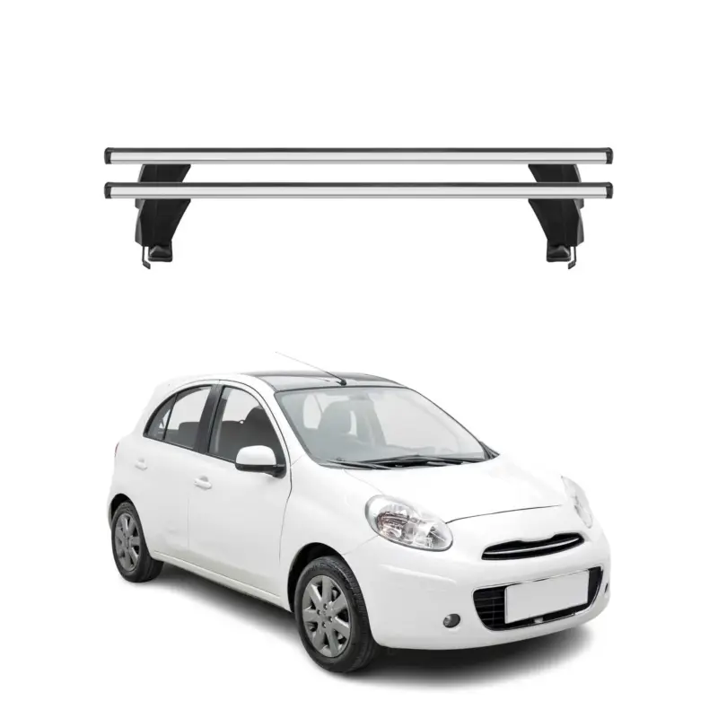 Bestseller Menabo Dachträger Grundtäger für Nissan Micra 2010-2017 50kg Alu Silber 2 tlg