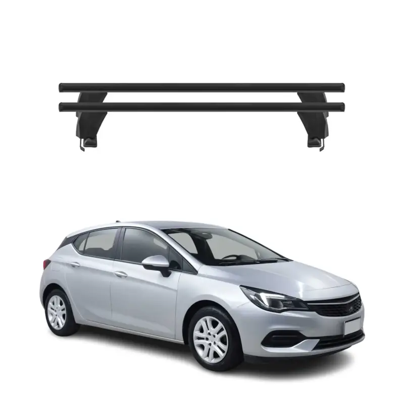 Menabo Dachträger Grundtäger für Opel Astra K 2015-2021 50kg Alu Schwarz 2 tlg Neuheit