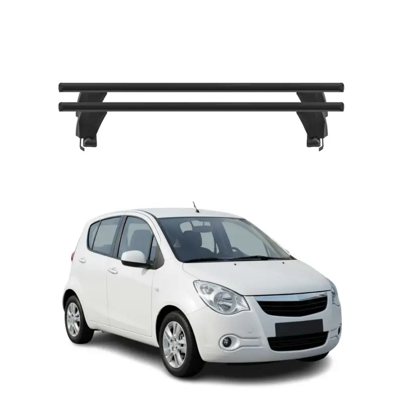 Menabo Dachträger Grundtäger für Opel Agila 2007-2014 50kg Alu Schwarz 2 tlg Sonderaktion