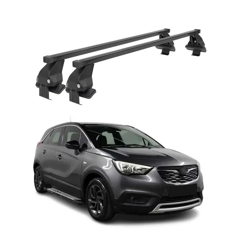 Günstig Menabo Dachträger Grundtäger für Opel Crossland X 2017-2024 50kg Alu Schwarz 2x