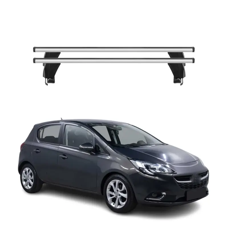 Günstig Menabo Dachträger Grundtäger für Opel Corsa E 2014-2019 50kg Alu Silber 2 tlg