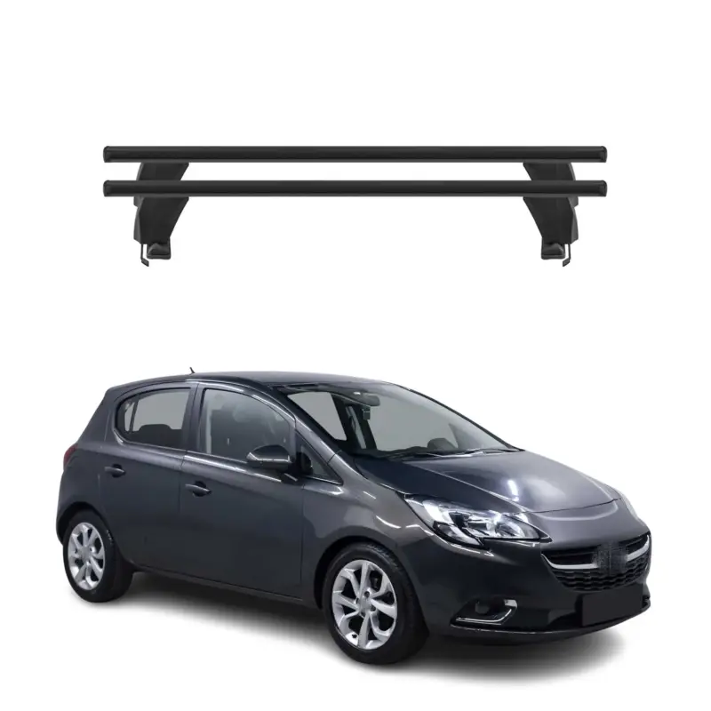 Menabo Dachträger Grundtäger für Opel Corsa E 2014-2019 50kg Alu Schwarz 2 tlg Schnäppchen