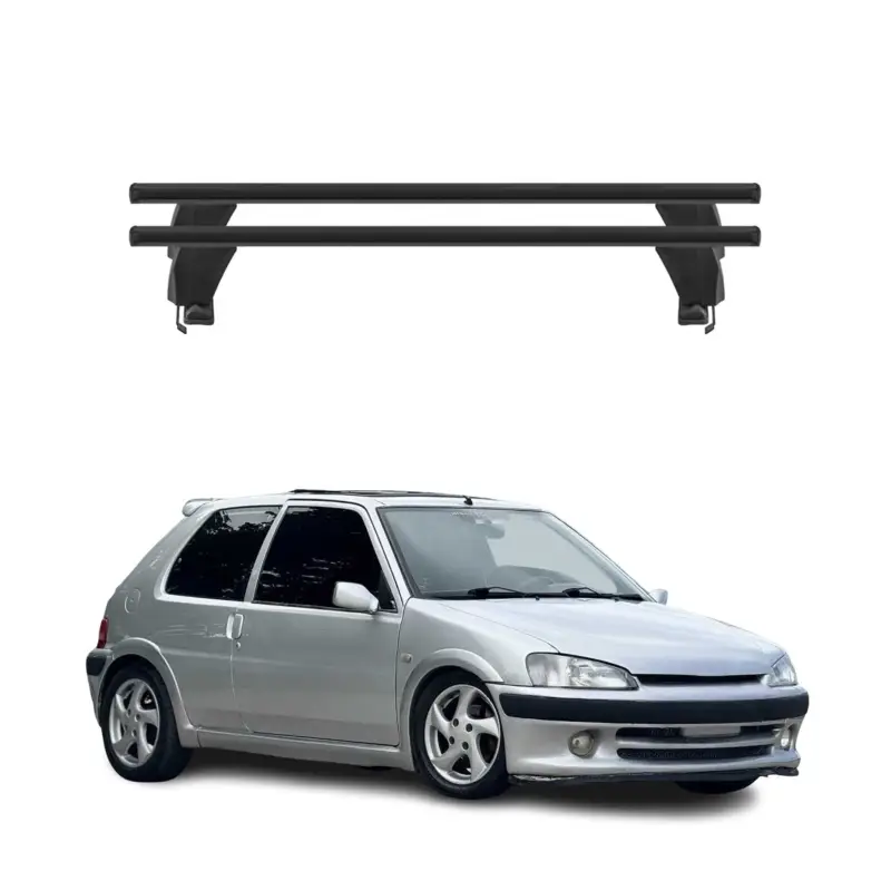 Sichere Zahlung Menabo Dachträger Grundtäger für Peugeot 106 1991-2003 3tür 50kg Alu Schwarz 2x