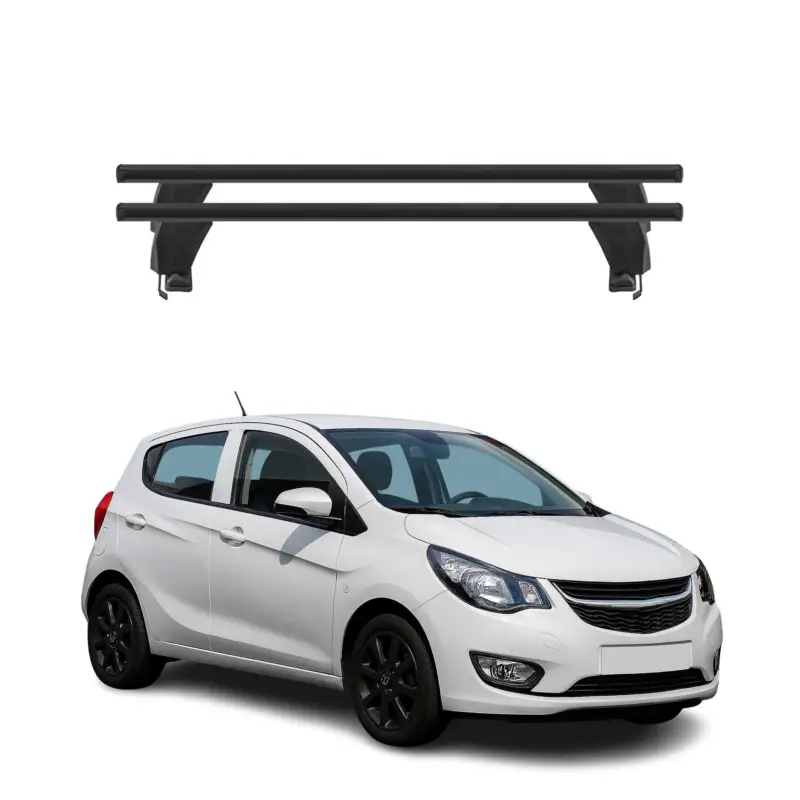 Menabo Dachträger Grundtäger für Opel Karl 2015-2019 50kg Alu Schwarz 2 tlg Beliebt
