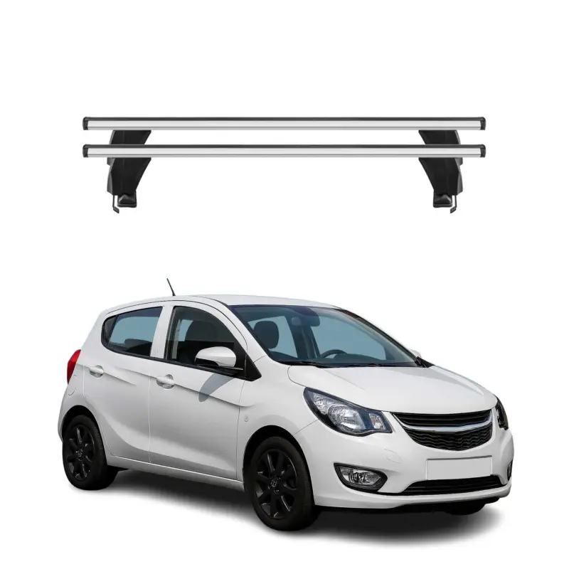Menabo Dachträger Grundtäger für Opel Karl 2015-2019 50kg Aluminium Silber 2 tlg Sichere Zahlung