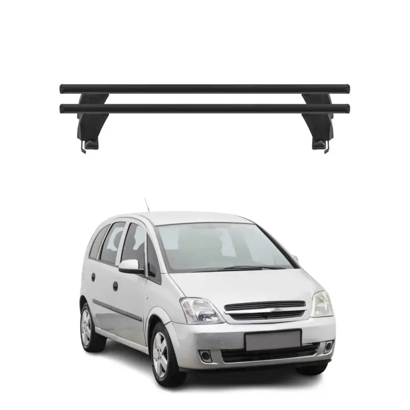 Menabo Dachträger Grundtäger für Opel Meriva 2003-2010 50kg Alu Schwarz 2 tlg Mega-Angebot