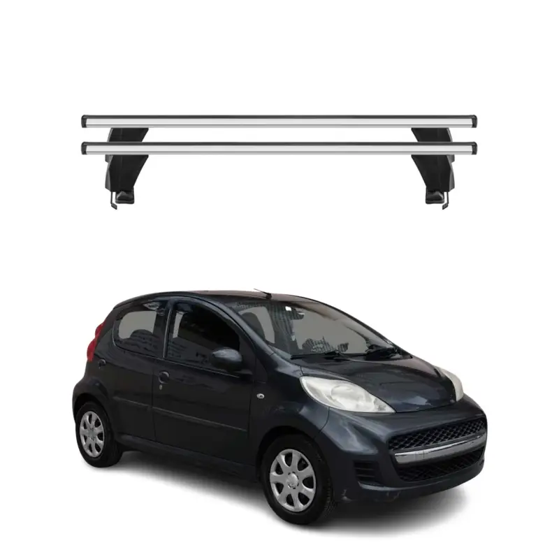 Mega-Angebot Menabo Dachträger Grundtäger für Peugeot 107 2005-2014 50kg Alu Silber 2 tlg