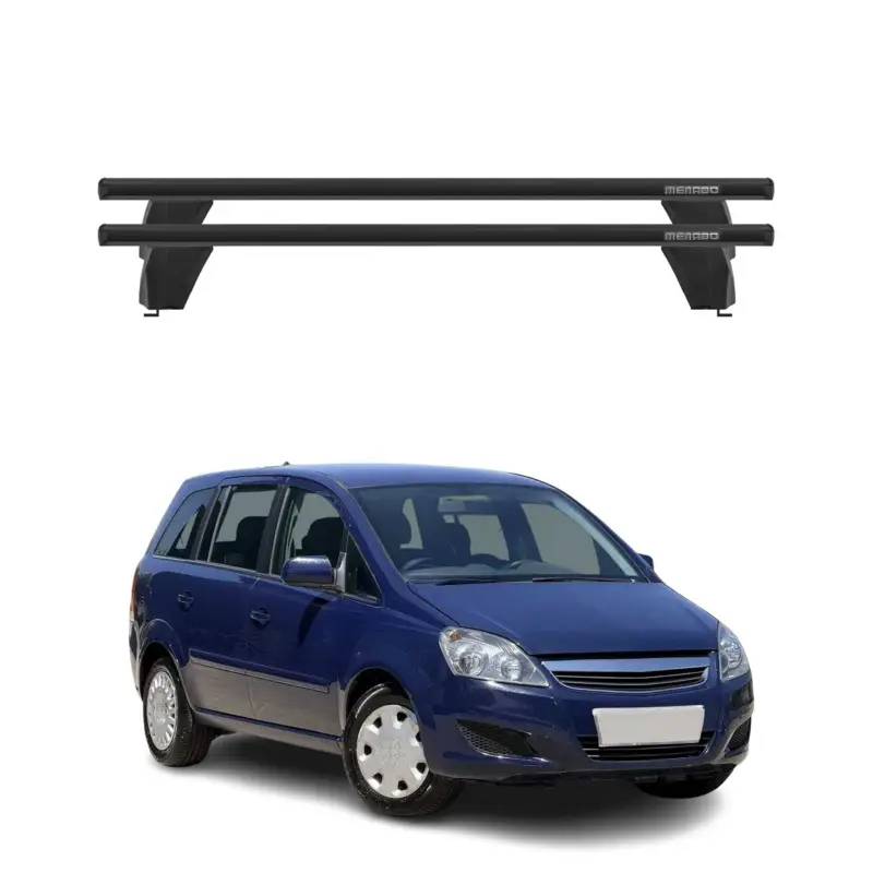 Neue Kollektion Menabo Dachträger Grundtäger für Opel Zafira B 2005-2008 Pre-FL 75kg Alu Schwarz