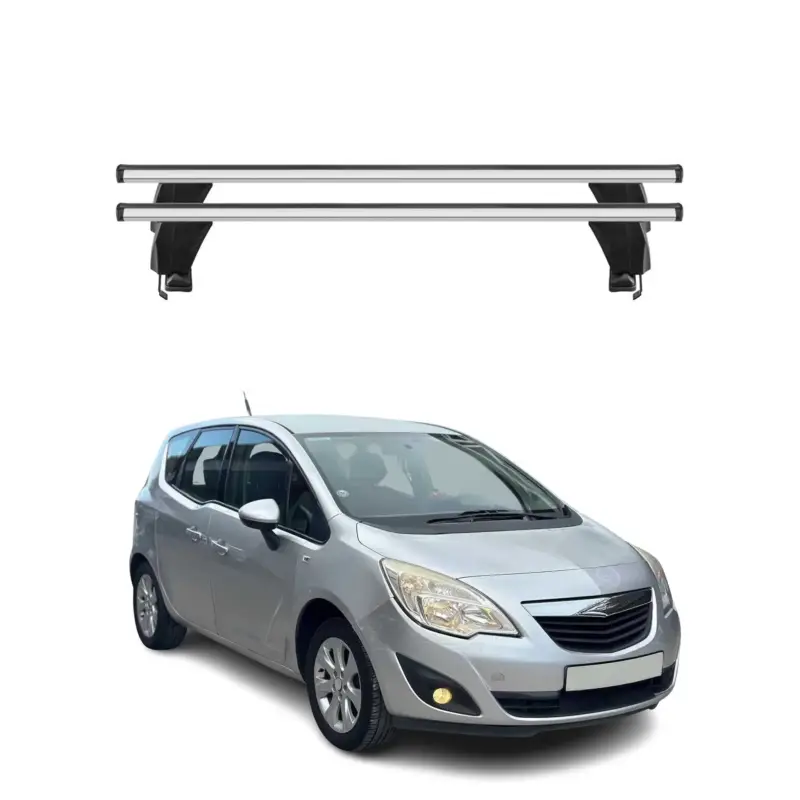Menabo Dachträger Grundtäger für Opel Meriva 2010-2017 50kg Alu Silber 2 tlg Bestpreis