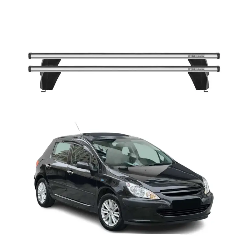 Must-Have Menabo Dachträger Grundtäger für Peugeot 307 2001-2008 3tür 75kg Alu Silber 2x