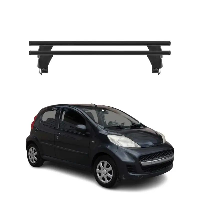 Mega-Angebot Menabo Dachträger Grundtäger für Peugeot 107 2005-2014 50kg Alu Schwarz 2 tlg