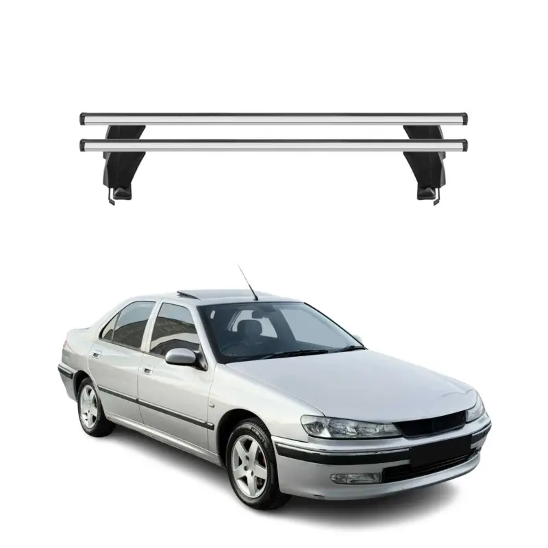 Menabo Dachträger Grundtäger für Peugeot 406 1995-2004 50kg Alu Silber 2 tlg Rabatt