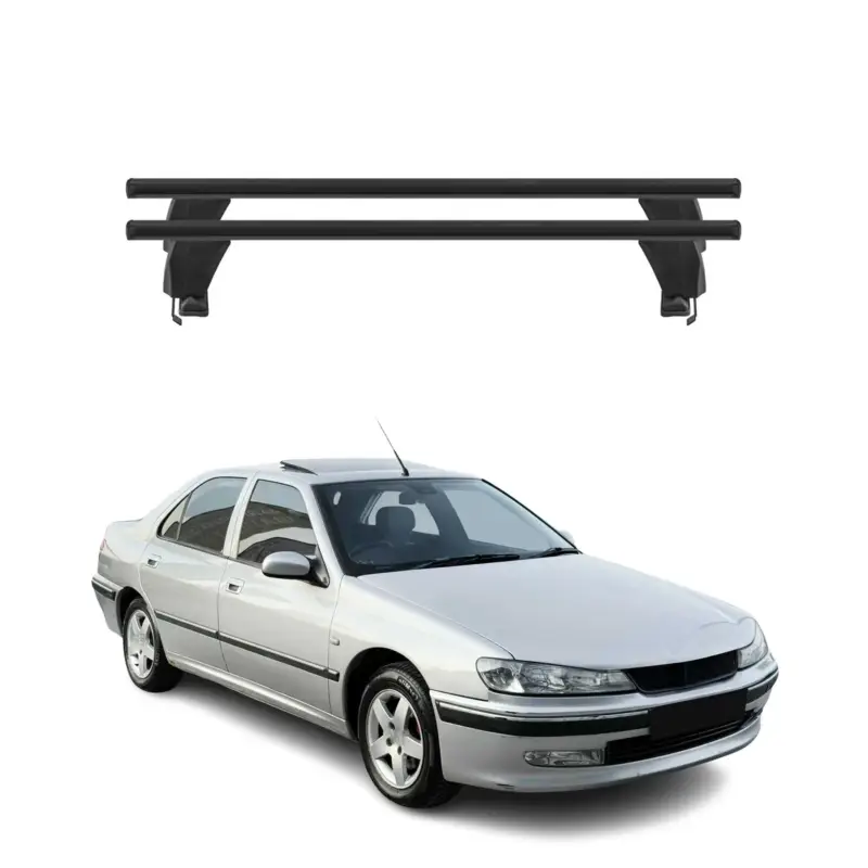 Menabo Dachträger Grundtäger für Peugeot 406 1995-2004 50kg Alu Schwarz 2 tlg Jetzt Kaufen