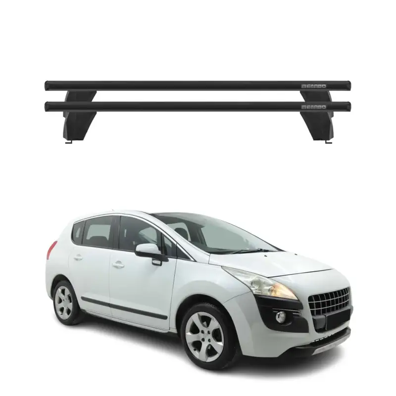 Menabo Dachträger Grundtäger für Peugeot 3008 2009-2016 75kg Alu Schwarz 2 tlg Beliebt