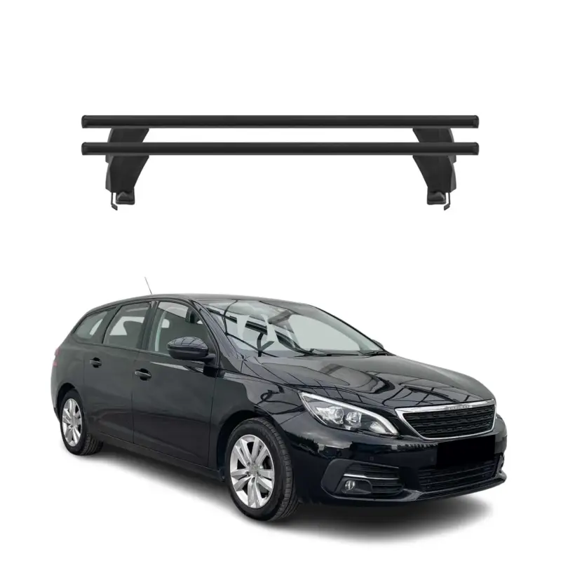 Menabo Dachträger Grundtäger für Peugeot 308 Kombi 2013-2021 50kg Alu Schwarz 2x Mega-Angebot