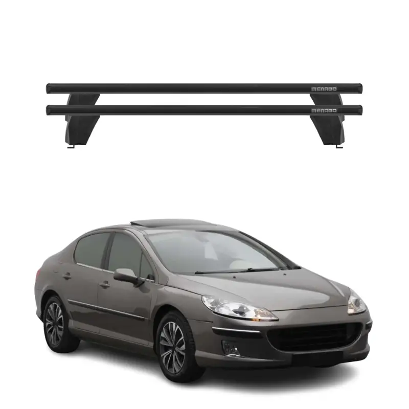 Menabo Dachträger Grundtäger für Peugeot 407 2004-2012 75kg Alu Schwarz 2 tlg Expressversand