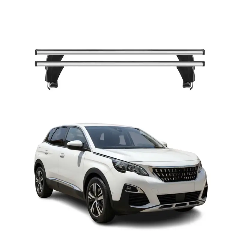 Menabo Dachträger Grundtäger für Peugeot 3008 2016-2020 Pre-FL 50kg Alu Grau 2x Mega-Angebot