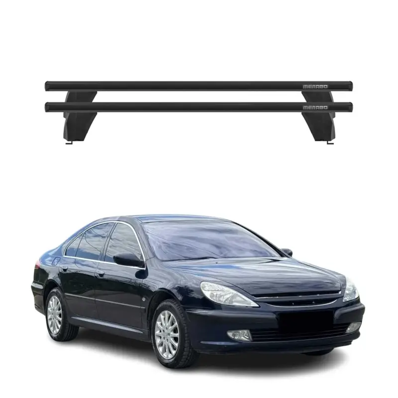 Versand Am Gleichen Tag Menabo Dachträger Grundtäger für Peugeot 607 2000-2005 Pre-FL 75kg Alu Schwarz