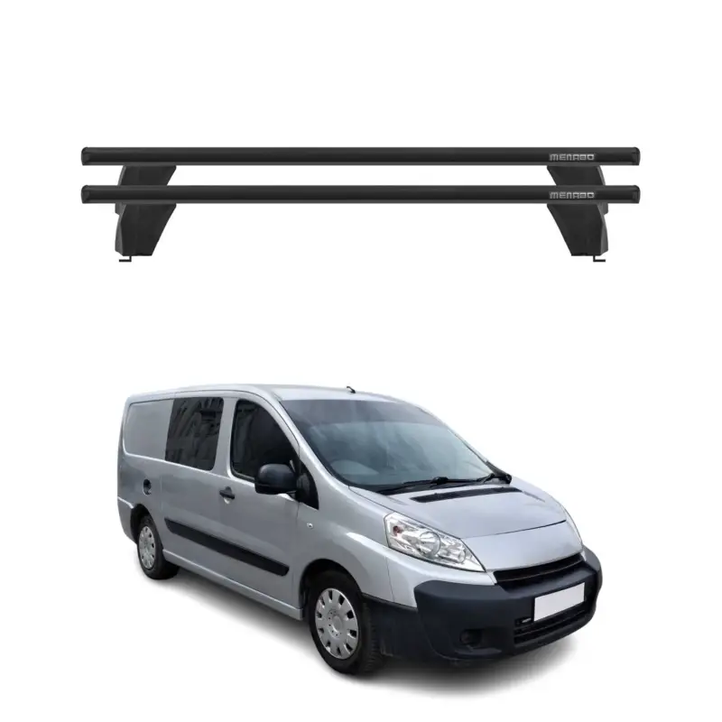 Menabo Dachträger Grundtäger für Peugeot Expert 2007-2016 75kg Alu Schwarz 2 tlg Bestpreis