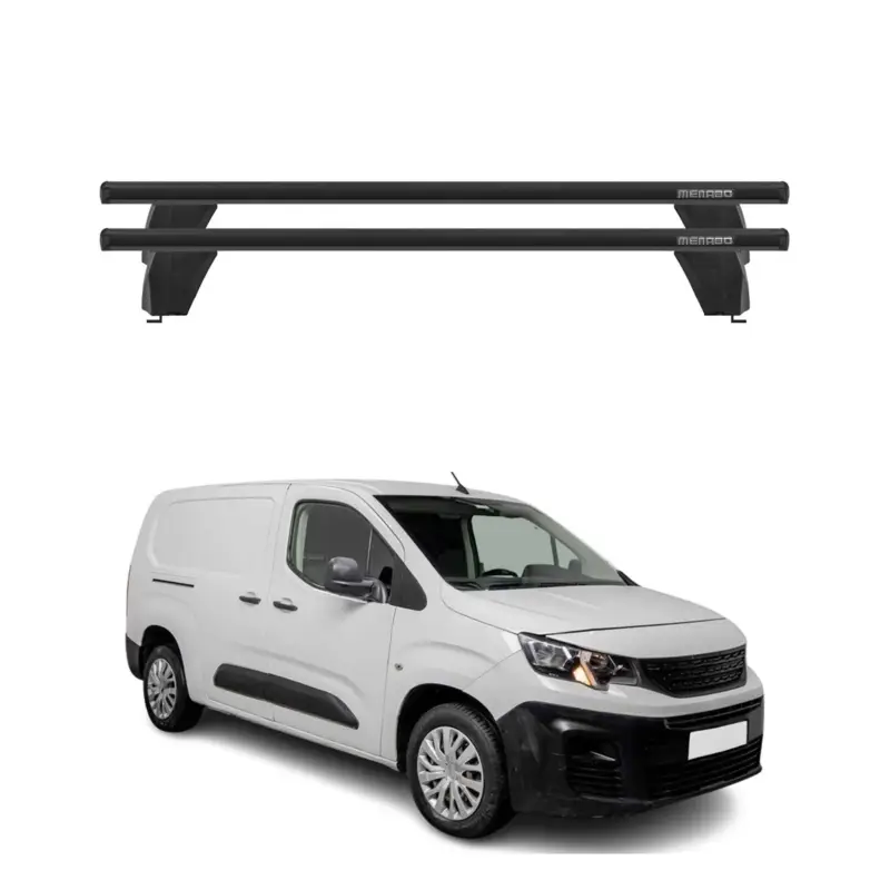 Menabo Dachträger Grundtäger für Peugeot Partner mk3 2018-2026 75kg Alu Schwarz Echt