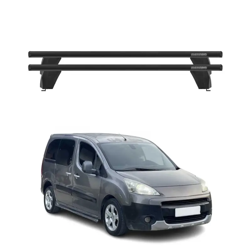 Menabo Dachträger Grundtäger für Peugeot Partner mk2 2008-2018 75kg Alu Schwarz Sichere Zahlung