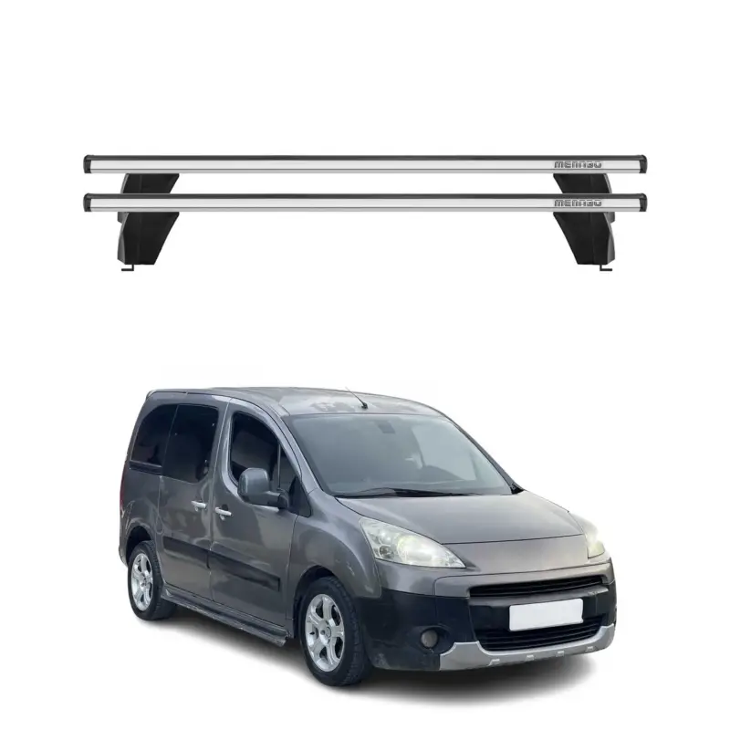 Meistverkauft Menabo Dachträger Grundtäger für Peugeot Partner mk2 2008-2018 75kg Alu Grau 2x