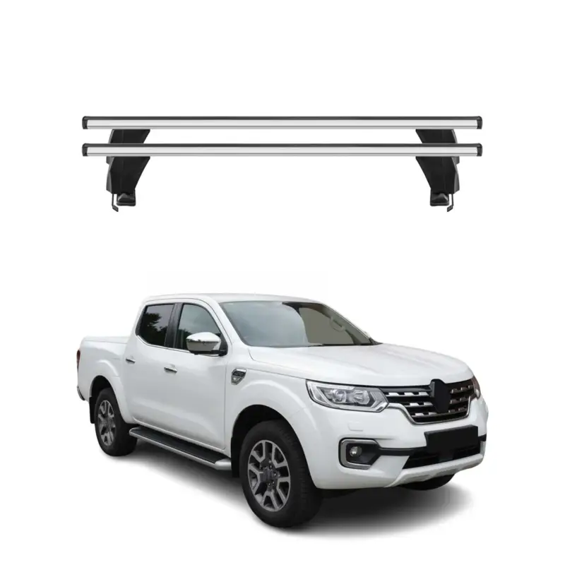 Top-Seller Menabo Dachträger Grundtäger für Renault Alaskan 2017-2021 50kg Alu Silber 2 tlg