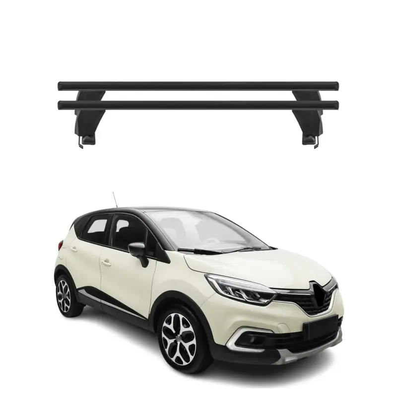 Markenware Menabo Dachträger Grundtäger für Renault Captur mk1 2017-2019 FL 50kg Schwarz 2x