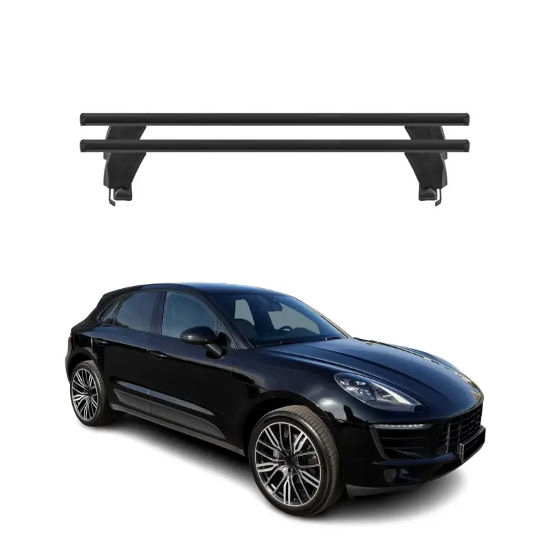 Neu Menabo Dachträger Grundtäger für Porsche Macan 2014-2019 50kg Alu Schwarz 2 tlg