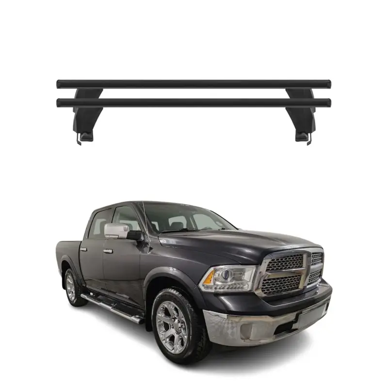 Must-Have Menabo Dachträger Grundtäger für RAM 1500 2009-2018 50kg Aluminium Schwarz 2 tlg