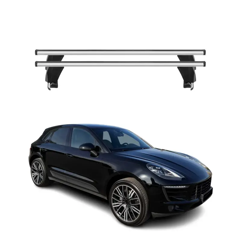 Versand Am Gleichen Tag Menabo Dachträger Grundtäger für Porsche Macan 2014-2019 50kg Alu Silber 2 tlg