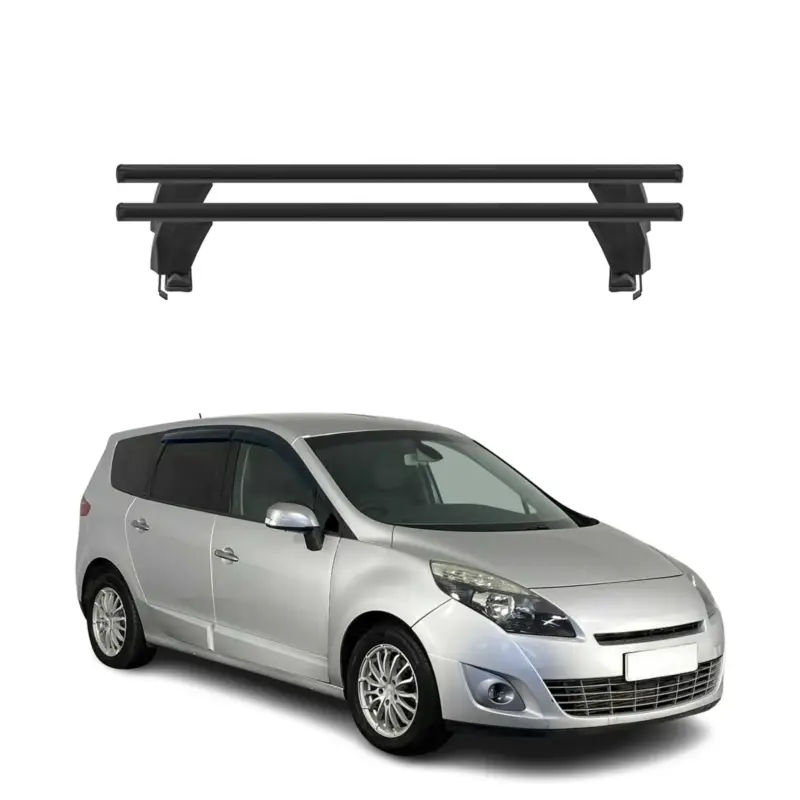 Neu Menabo Dachträger für Renault Grand Scenic mk3 2009-2013 Pre-FL 50kg Alu Schwarz