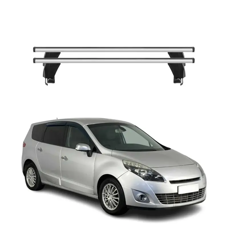Saisonangebot Menabo Dachträger für Renault Grand Scenic mk3 2009-2013 Pre-FL 50kg Alu Grau 2x