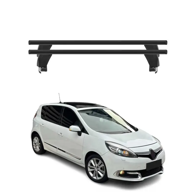 Menabo Dachträger für Renault Grand Scenic mk3 2013-2016 FL 50kg Alu Schwarz 2x Preis Gesenkt