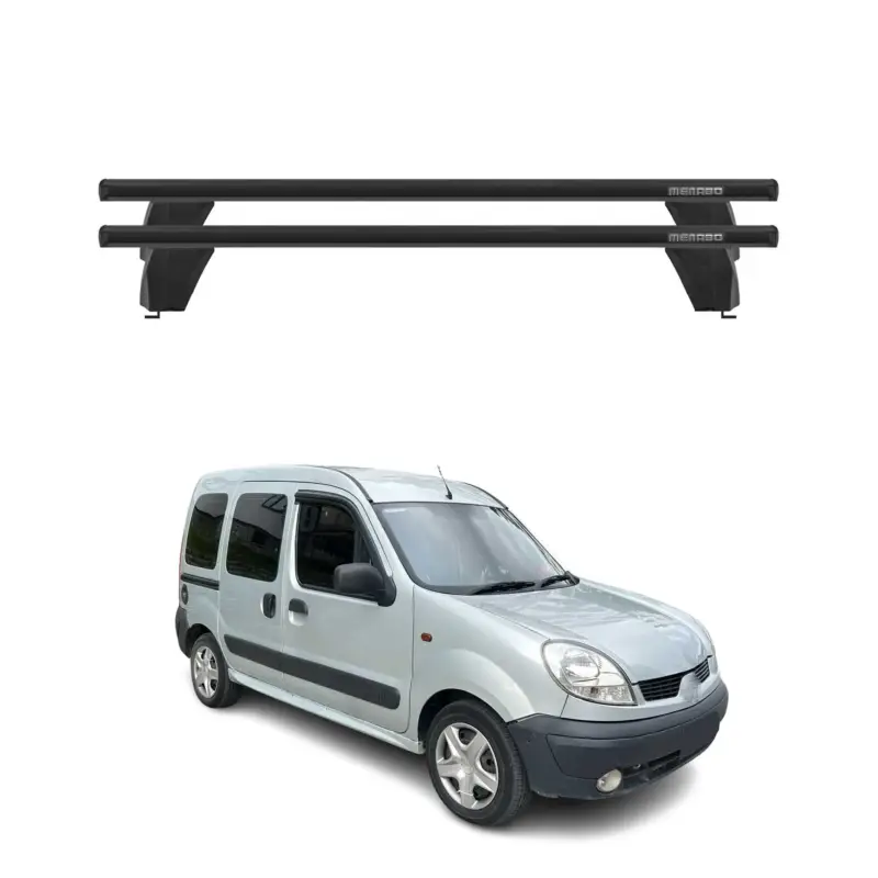 Menabo Dachträger für Renault Kangoo Express 1997-2007 75kg Alu Schwarz 2x Ausverkauf