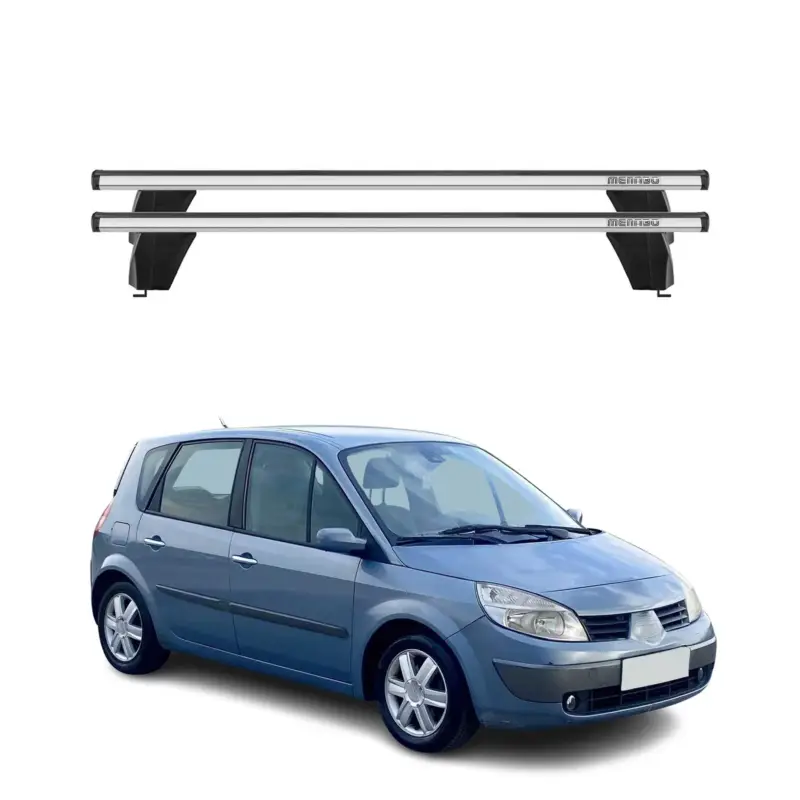 Menabo Dachträger Grundtäger für Renault Scenic mk2 2003-2009 75kg Alu Silber 2x Mega-Angebot
