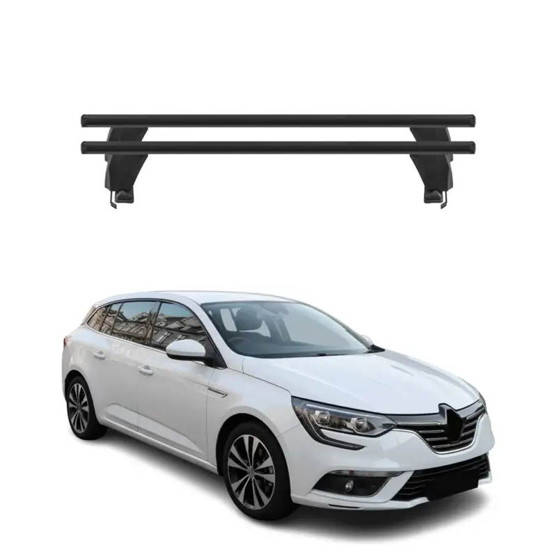 Top-Preis Menabo Dachträger für Renault Megane Gran Coupe 2016-2022 50kg Alu Schwarz 2x