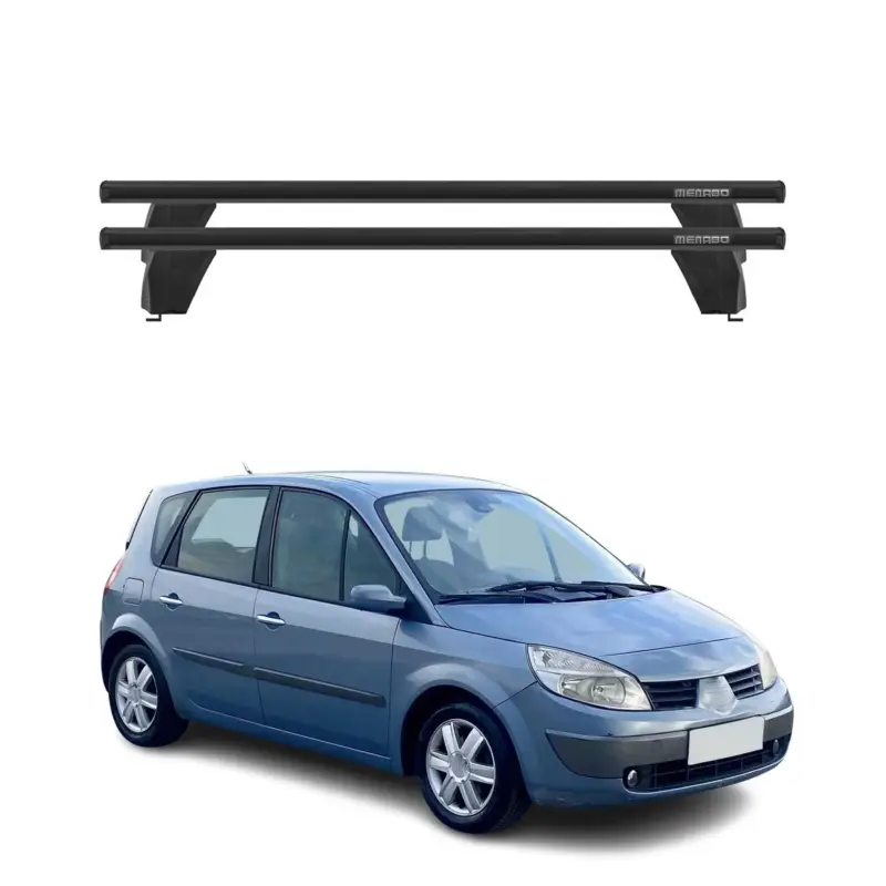 Neu Menabo Dachträger Grundtäger für Renault Scenic mk2 2003-2009 75kg Alu Schwarz