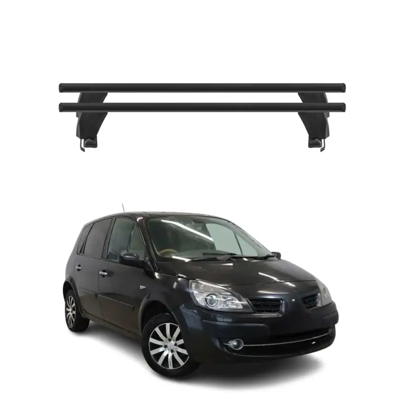 Menabo Dachträger für Renault Scenic mk3 2009-2013 Pre-FL 50kg Alu Schwarz 2x Neue Kollektion