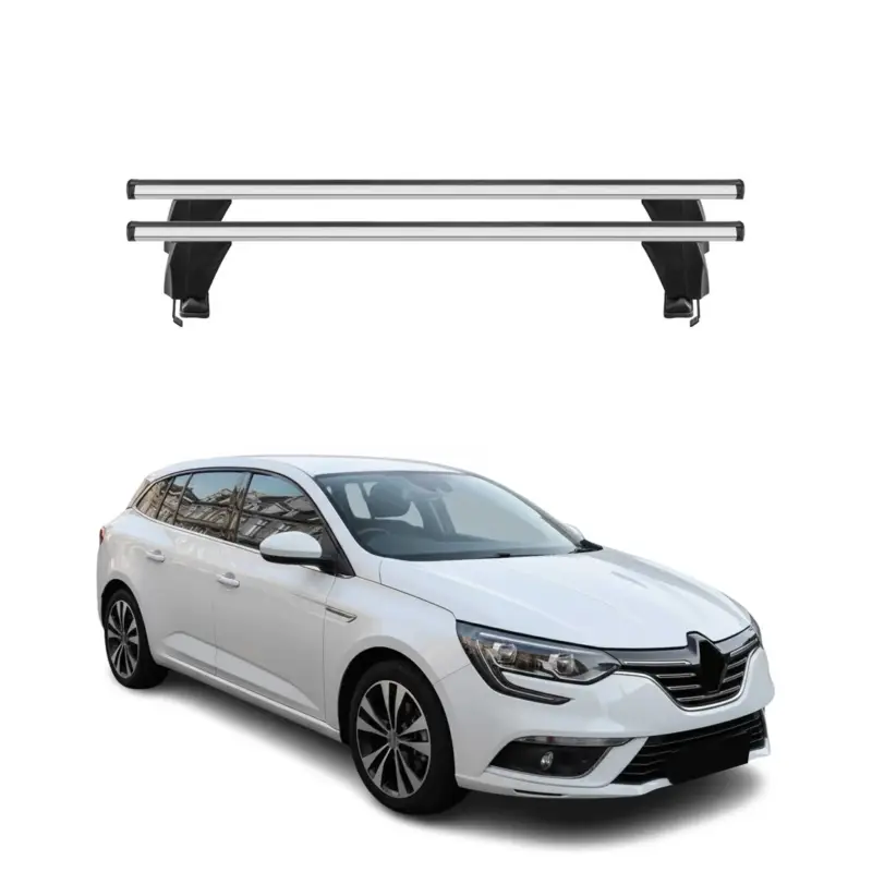 Menabo Dachträger für Renault Megane Gran Coupe 2016-2022 50kg Alu Silber 2x Sonderangebot