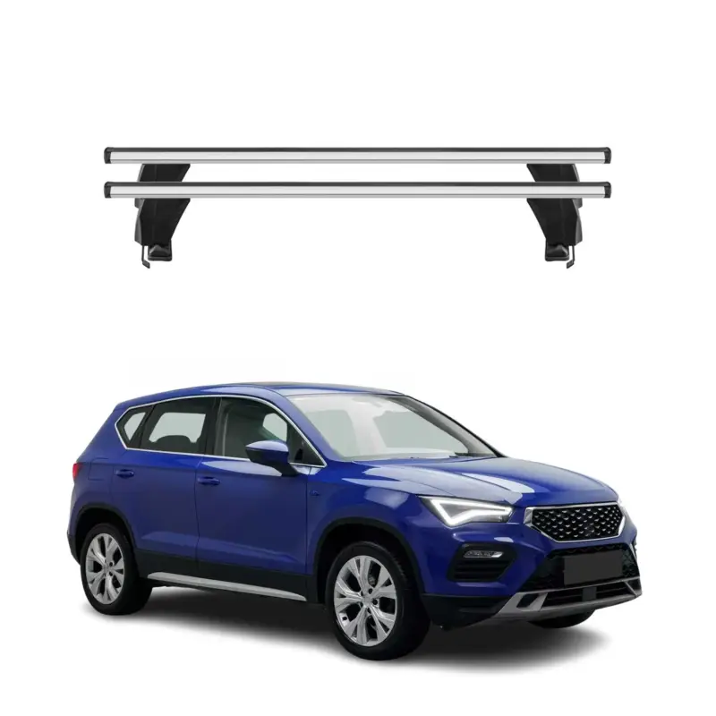 Menabo Dachträger Grundtäger für Seat Ateca 2016-2020 Pre-FL 50kg Alu Schwarz 2x Finale Aktion