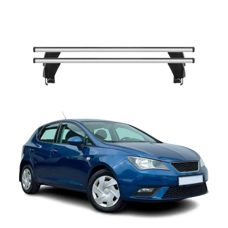 Nur Heute Menabo Dachträger Grundtäger für Seat Ibiza mk4 2008-2017 50kg Alu Silber 2tlg