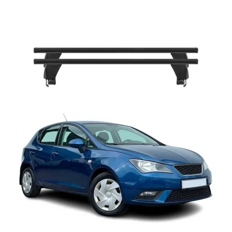 Menabo Dachträger Grundtäger für Seat Ibiza mk4 2008-2017 50kg Alu Schwarz 2tlg Neu