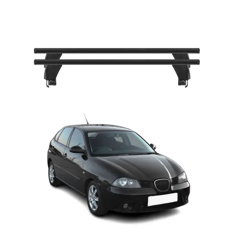Top-Seller Menabo Dachträger Grundtäger für Seat Ibiza mk3 2002-2008 50kg Alu Schwarz 2 tlg