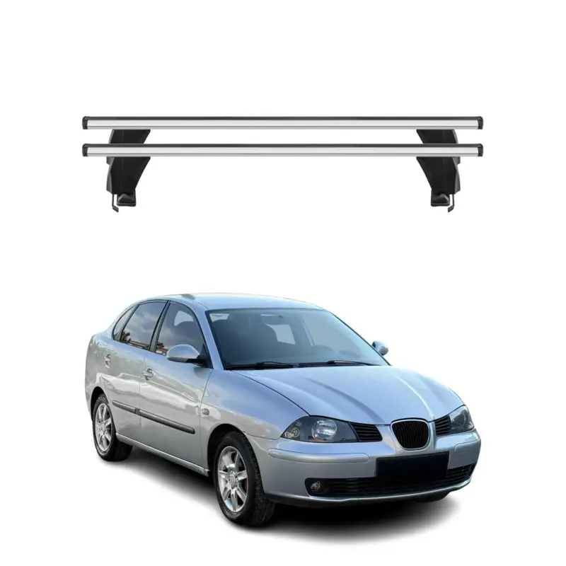 Online Kaufen Menabo Dachträger Grundtäger für Seat Cordoba 2002-2009 50kg Alu Silber 2 tlg