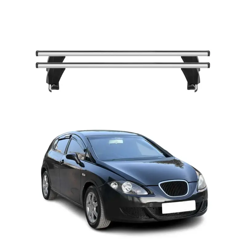 Aktuell Menabo Dachträger Grundtäger für Seat Leon mk2 2005-2009 Pre-FL 50kg Alu Grau 2x