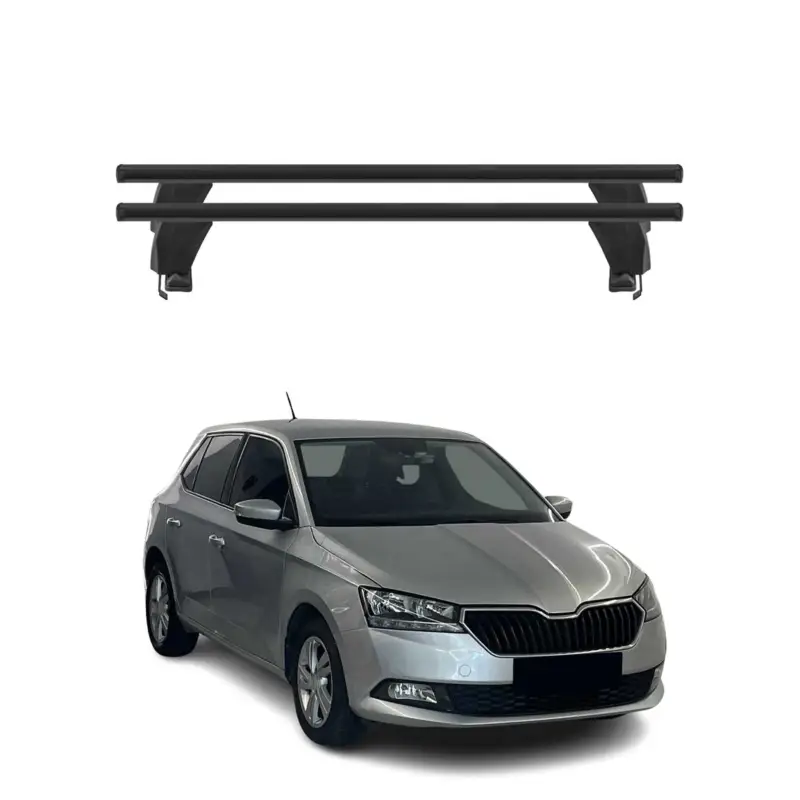 Menabo Dachträger Grundtäger für Skoda Fabia mk3 2014-2021 50kg Alu Schwarz 2x Direkt Vom Hersteller