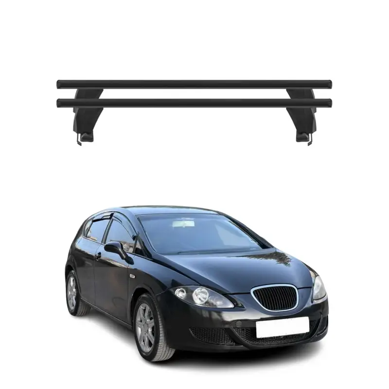 Menabo Dachträger Grundtäger für Seat Leon mk2 2005-2009 Pre-FL 50kg Alu Schwarz Top-Preis