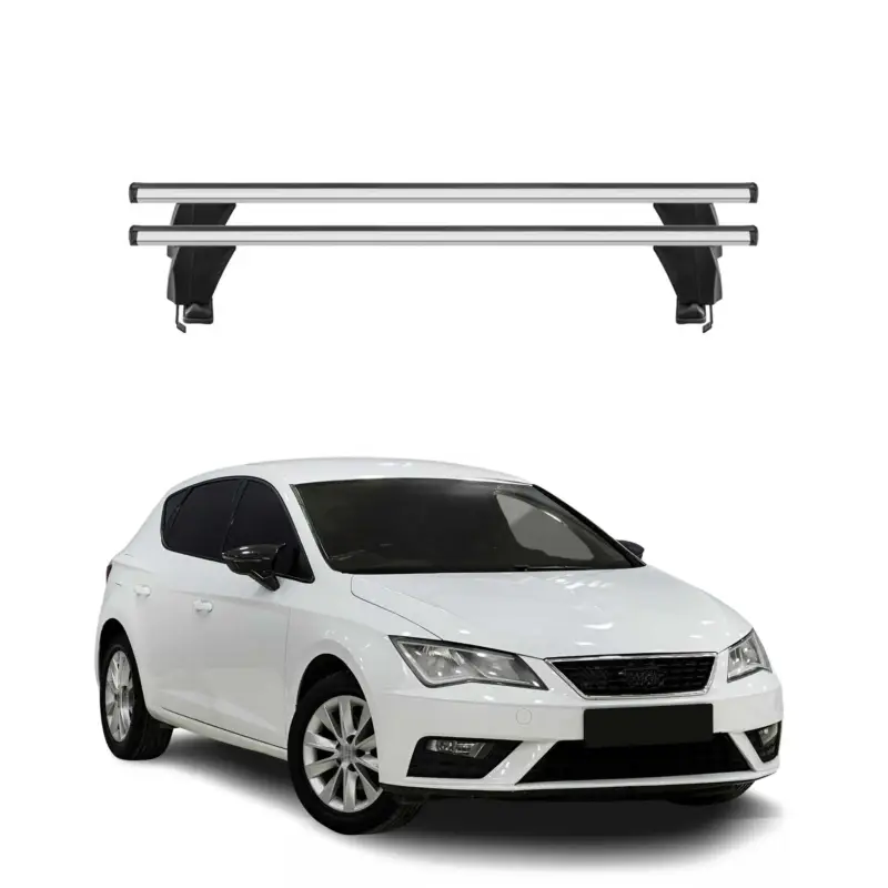 Menabo Dachträger Grundtäger für Seat Leon mk3 2012-2020 50kg Alu Silber 2 tlg Rabatt